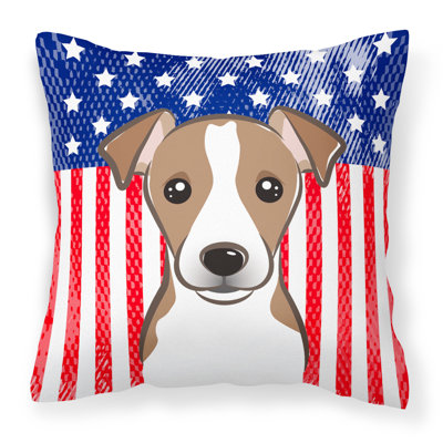 Leis American Flag and Chocolate Brown Jack Russell Terrier, Dog pillow